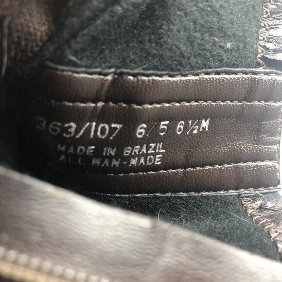 Brown Franco Sarto sz 6.5 Ankle boots booties Block Heel Vegan - Picture 14 of 16